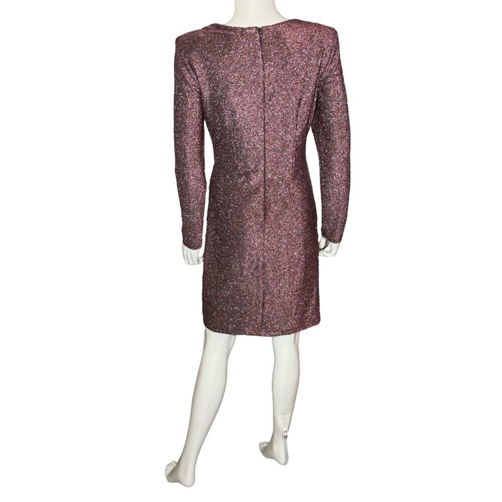 Eliza J Women's Metallic Ruched Sheath Dress Wine Sz 10 NWT - Picture 6 of 10